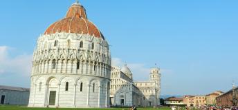 The famous leaning tower of Pisa.